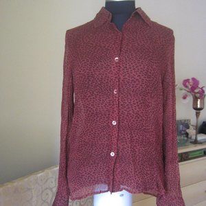 DKNY BLOUSE - LEOPARD PRINT - SIZE 4